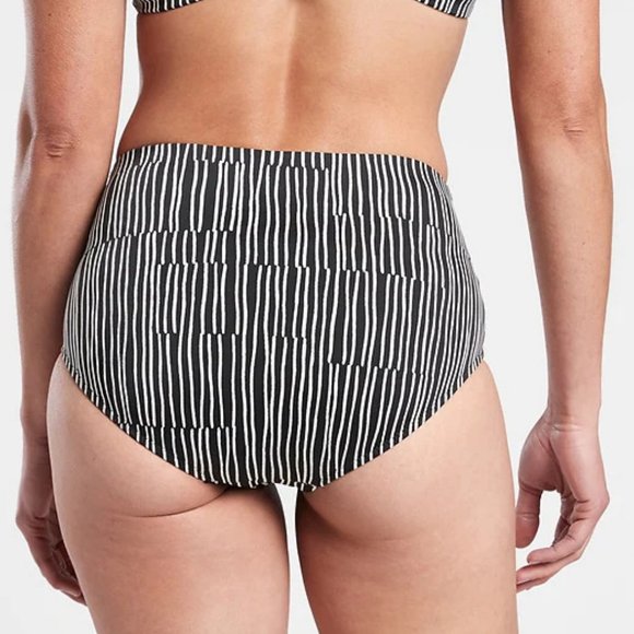Athleta High Waist Printed Bikini Bottom XS Black - Picture 3 of 3